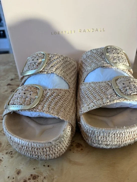 Loeffler Randal Theo Sandal in raffia - Picture 4 of 10